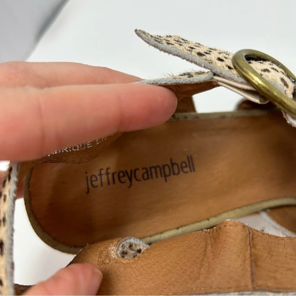 Jeffrey Campbell Angora Calf Hair Sandals Cheetah Size 10 - Picture 9 of 12